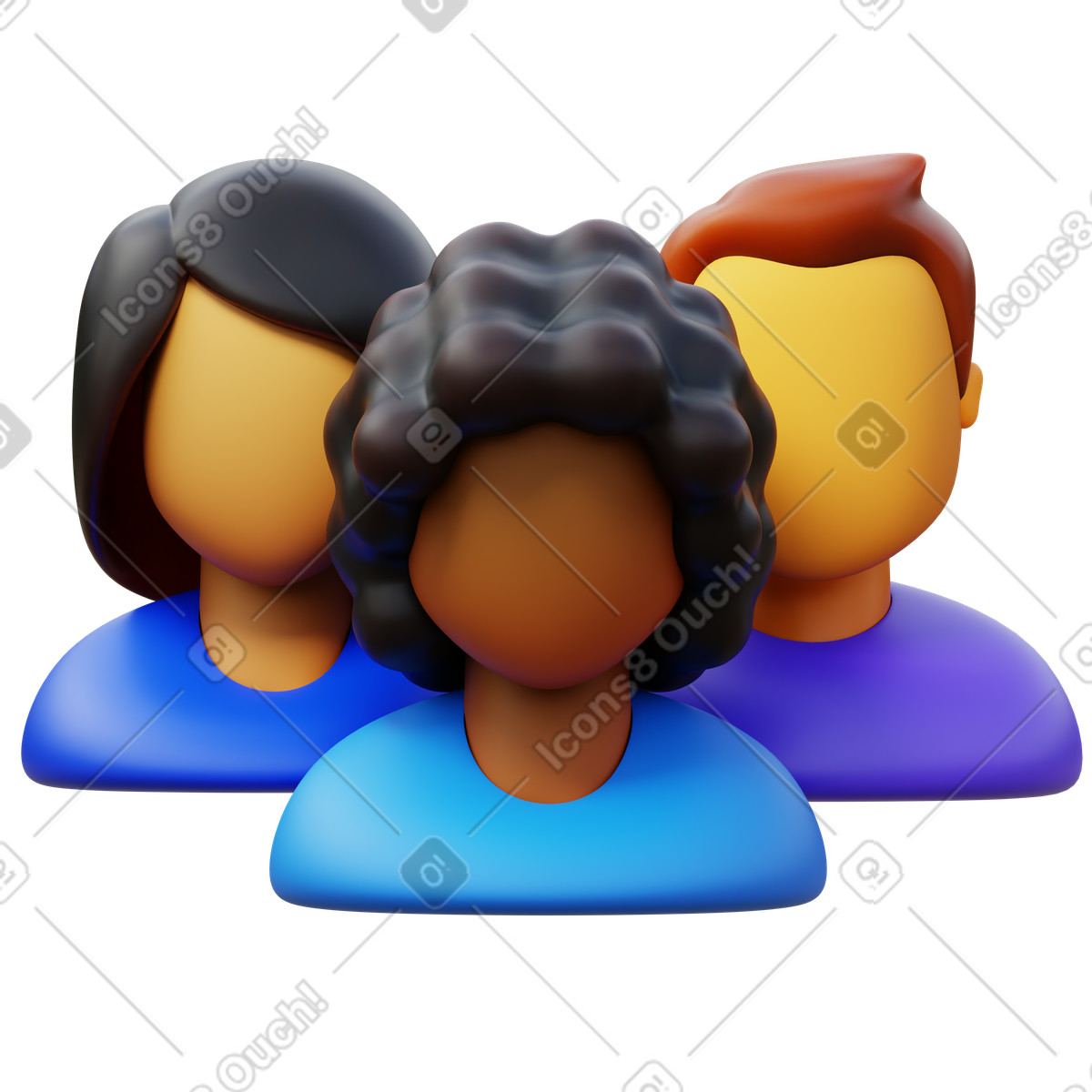 Group illustration featuring diverse characters in a clipart style PNG, SVG, GIF.