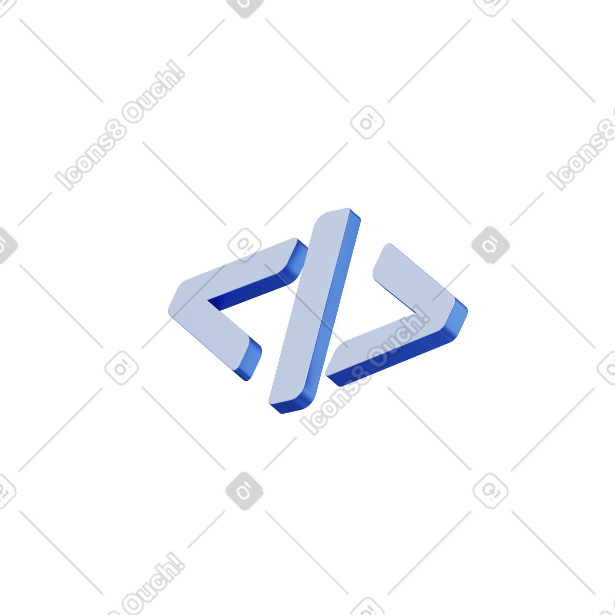 Иллюстрация Blue angle brackets в стиле 3D Techny — скачать в форматах PNG, SVG