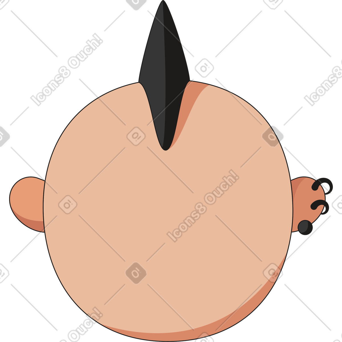 Illustration Visage avec mohawk dans le style Moji à télécharger aux formats PNG, SVG