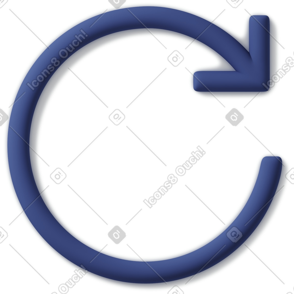 Ilustração de Ícone redefinição azul em no estilo 3D Business para baixar em PNG, SVG