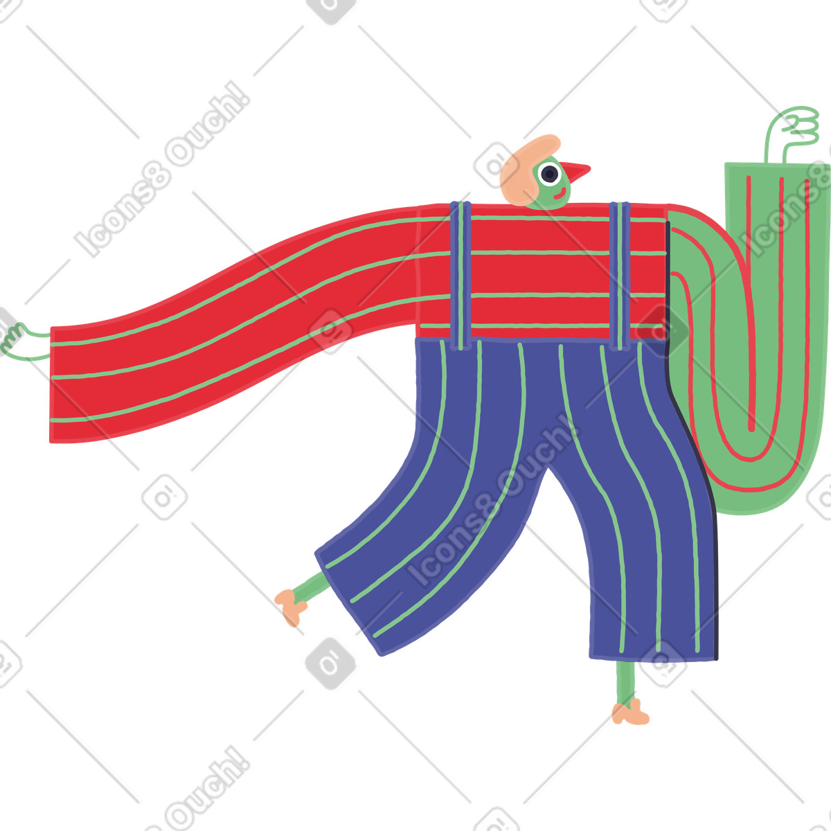 Blonde man walking illustration in Stripy style download in PNG, SVG