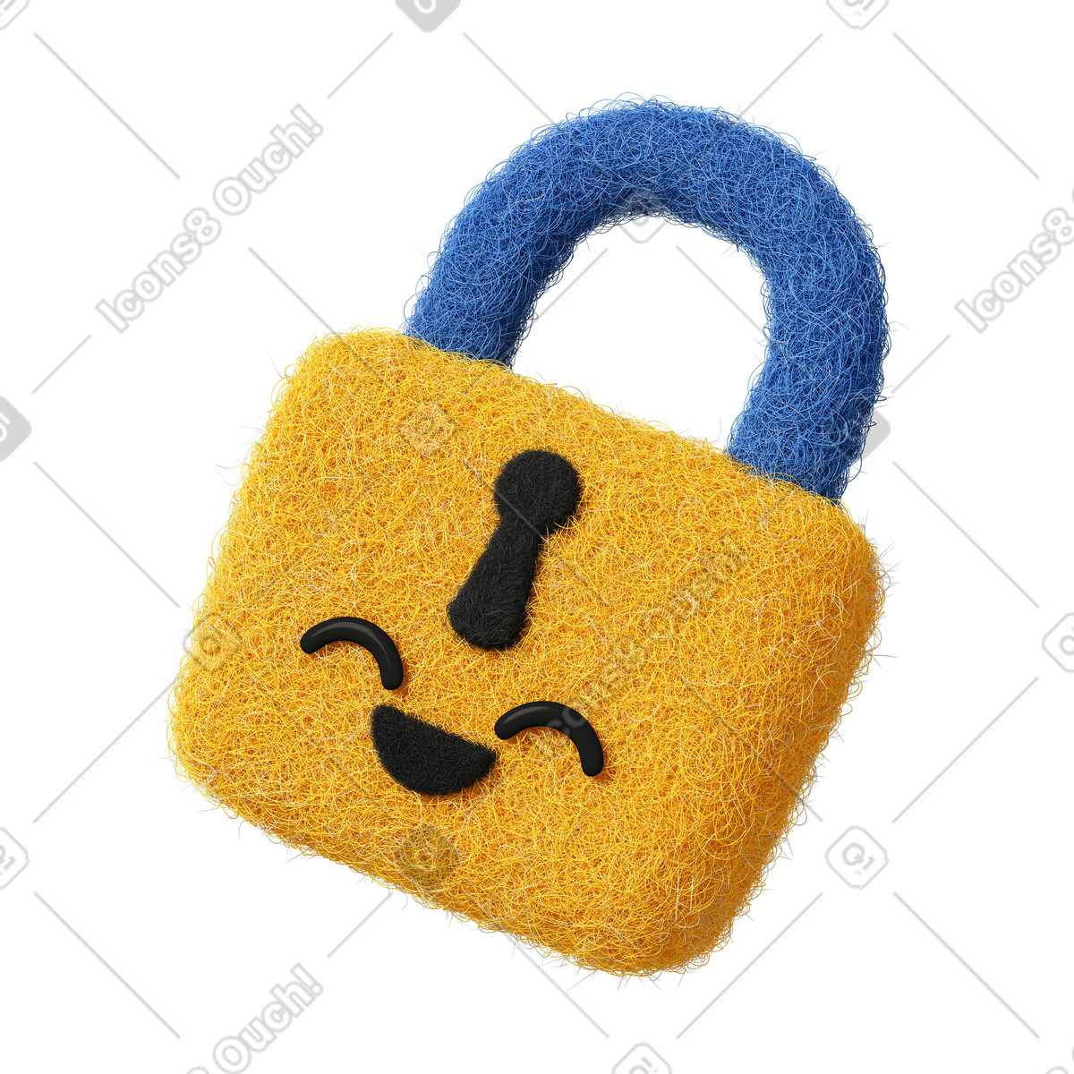Иллюстрация Yellow padlock в стиле Fuzzy — скачать в форматах PNG, SVG
