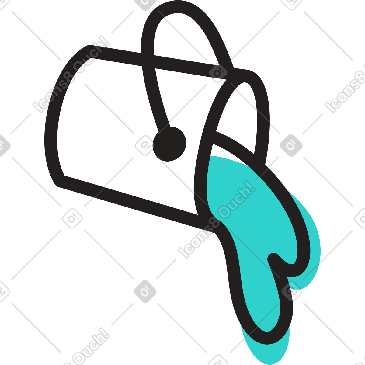 Paint bucket illustration in Little style download in PNG, SVG