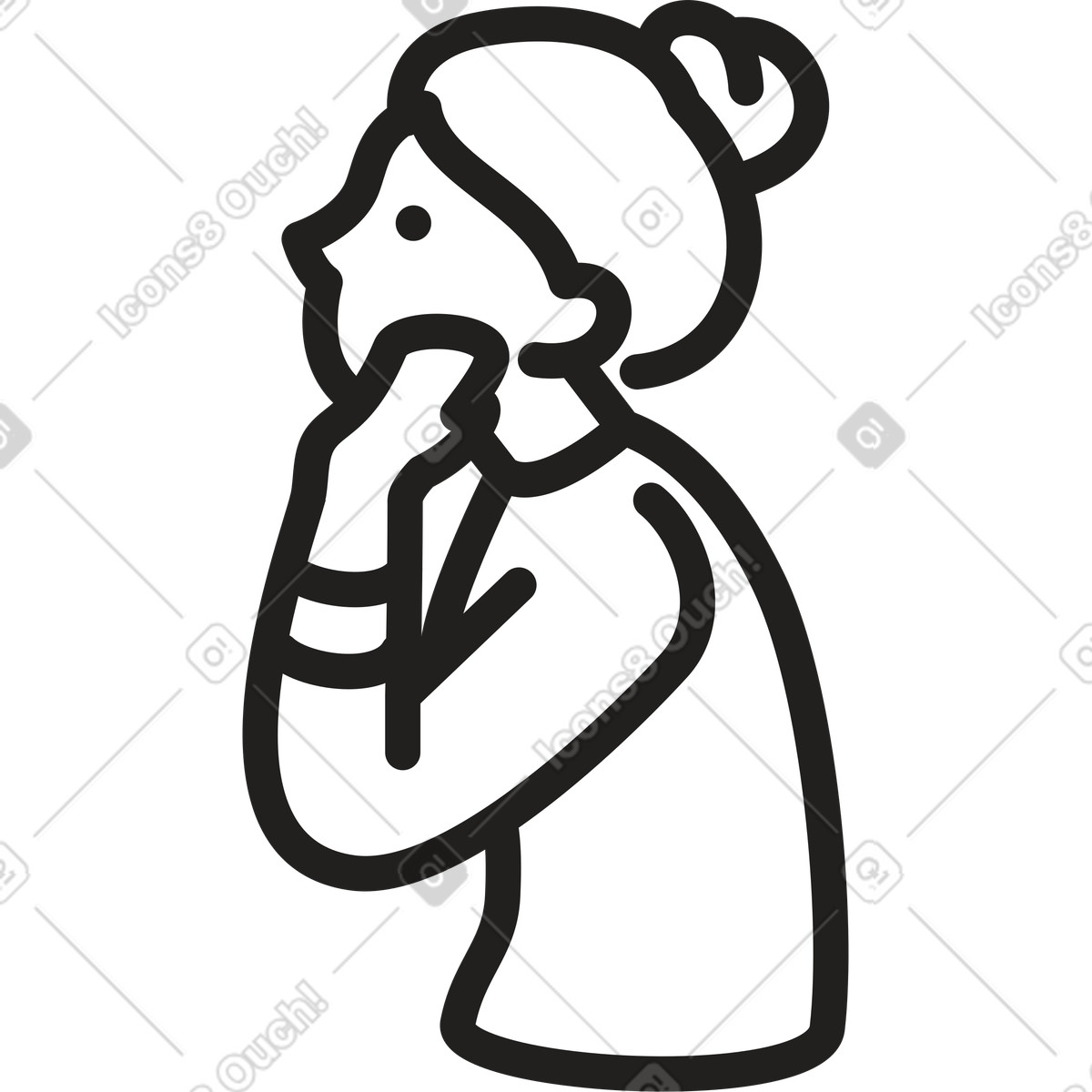 Donna illustrazione in stile Little scarica in PNG, SVG