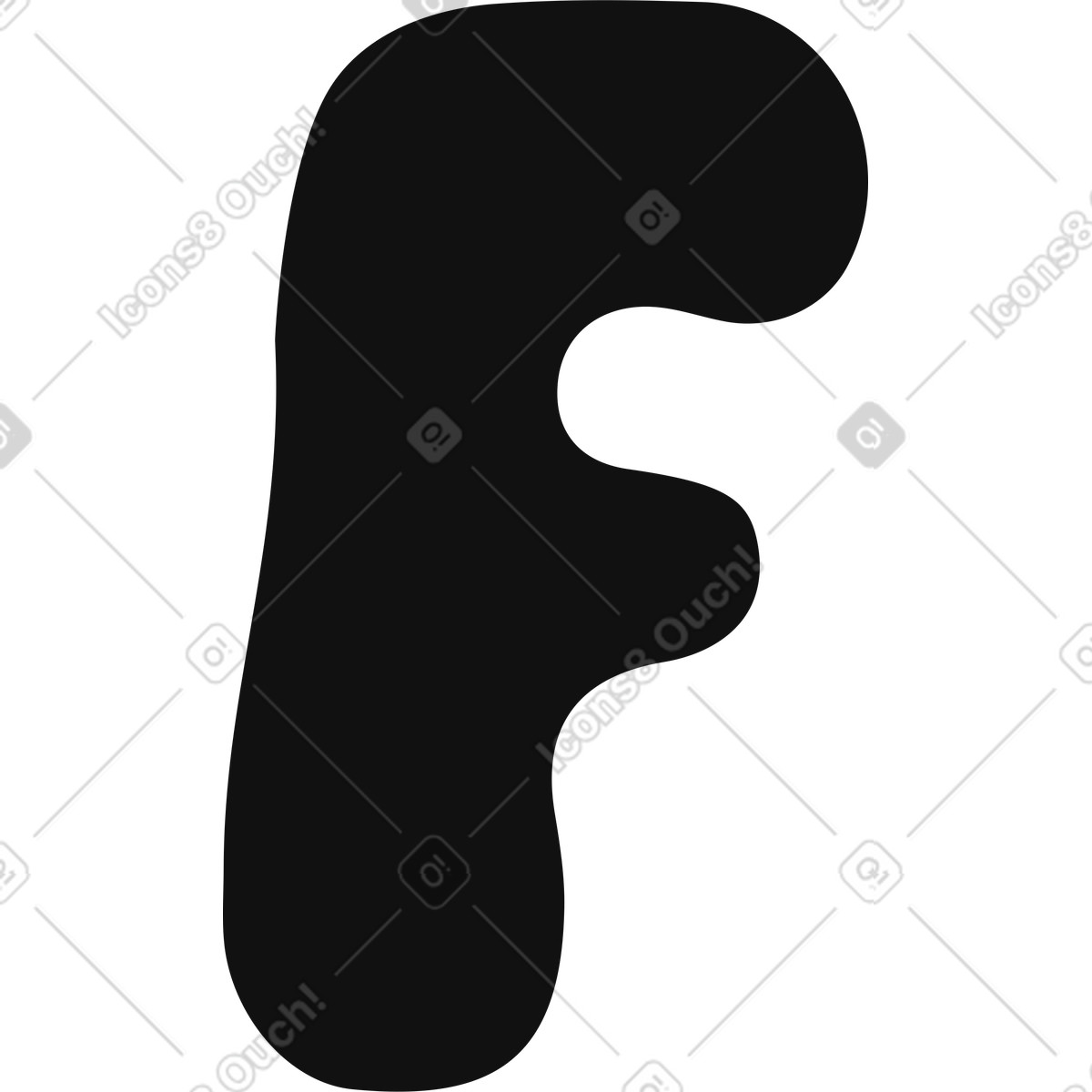 Ilustración Letra f en estilo Journal a descargar en PNG y SVG