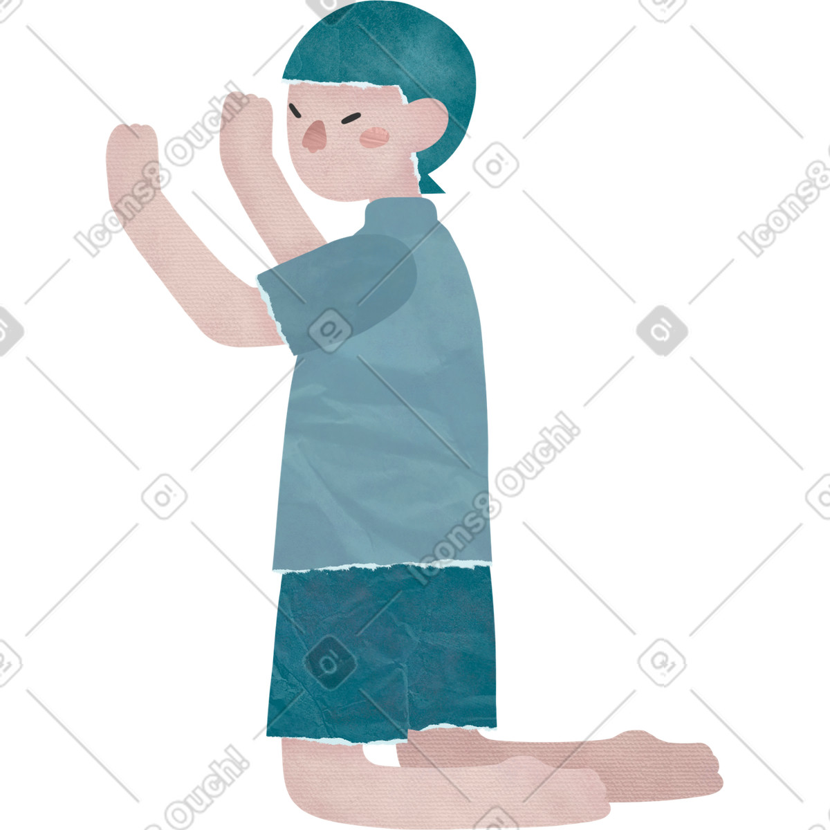 Papery スタイルの 男の子 のイラストをPNG、SVG形式でダウンロード