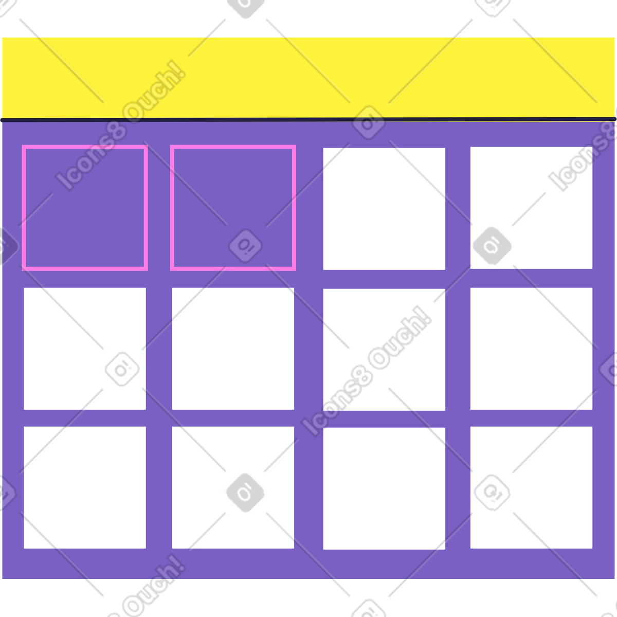 Ilustração de Calendário em no estilo Mellow para baixar em PNG, SVG