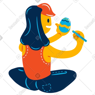 Easter egg painting PNG, SVG