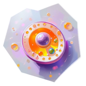 A close-up view of a plant cell observed under a microscope, showcasing the process of osmosis. The cell has a rigid cell wall surrounding the membrane, and the cytoplasm inside is visibly reacting to the movement of water. Numerous small vacuoles are present, some expanding as they fill with water. The nucleus is located centrally, and the chloroplasts can be seen scattered throughout the cytoplasm, indicating the presence of green pigments. The background is a faint representation of the microscopic setting, emphasizing the detailed structure of the plant cell.