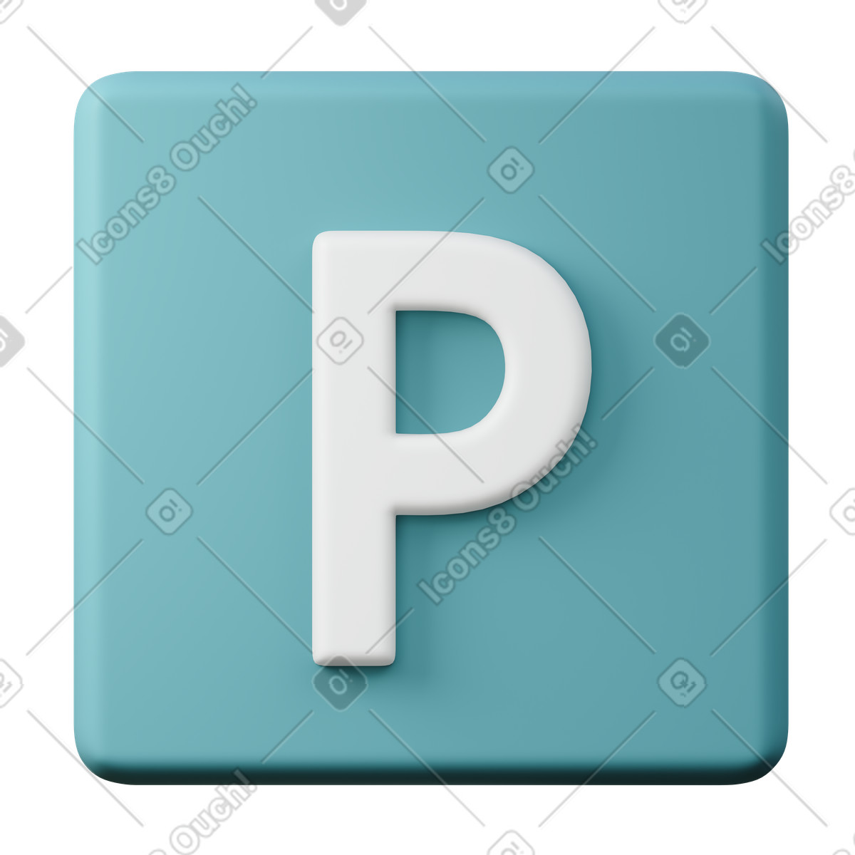 Ilustração de Placa estacionamento turquesa em no estilo 3D Sugary para baixar em PNG, SVG