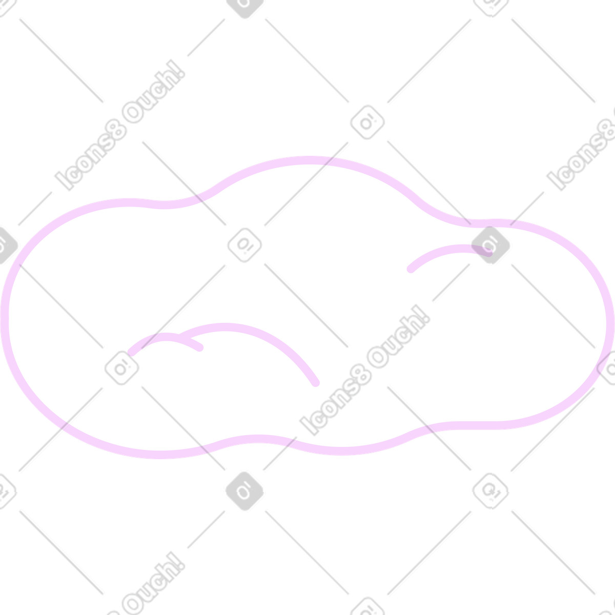 Marginalia スタイルの White cloud with thin pink outline のイラストをPNG、SVG形式でダウンロード