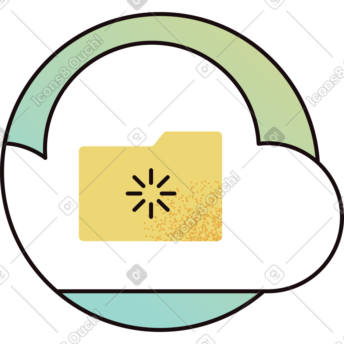 Ilustración Icono de almacenamiento en la nube estilo Delight a descargar PNG y SVG