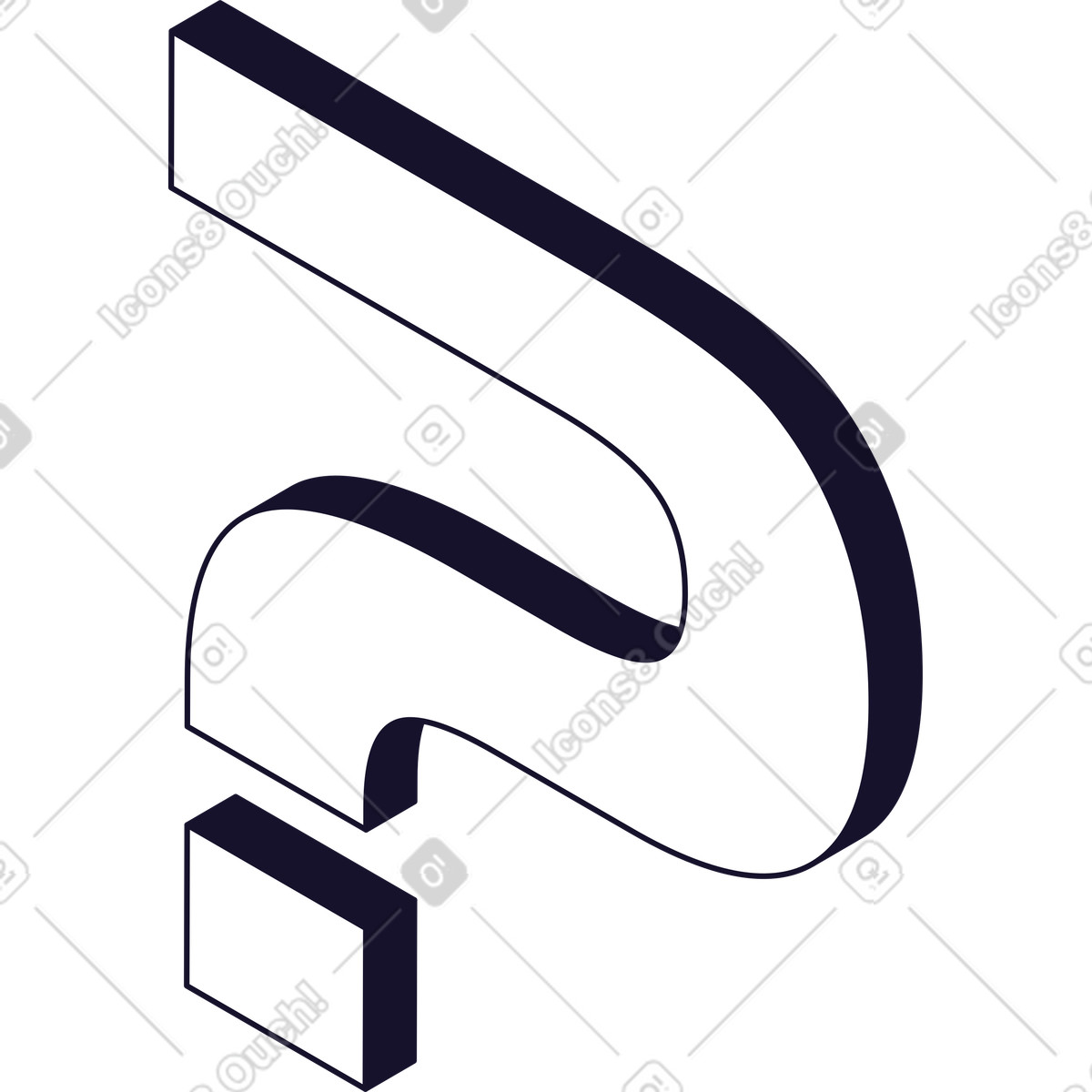 Fragezeichen-Illustration im Node-Stil als Download in PNG, SVG