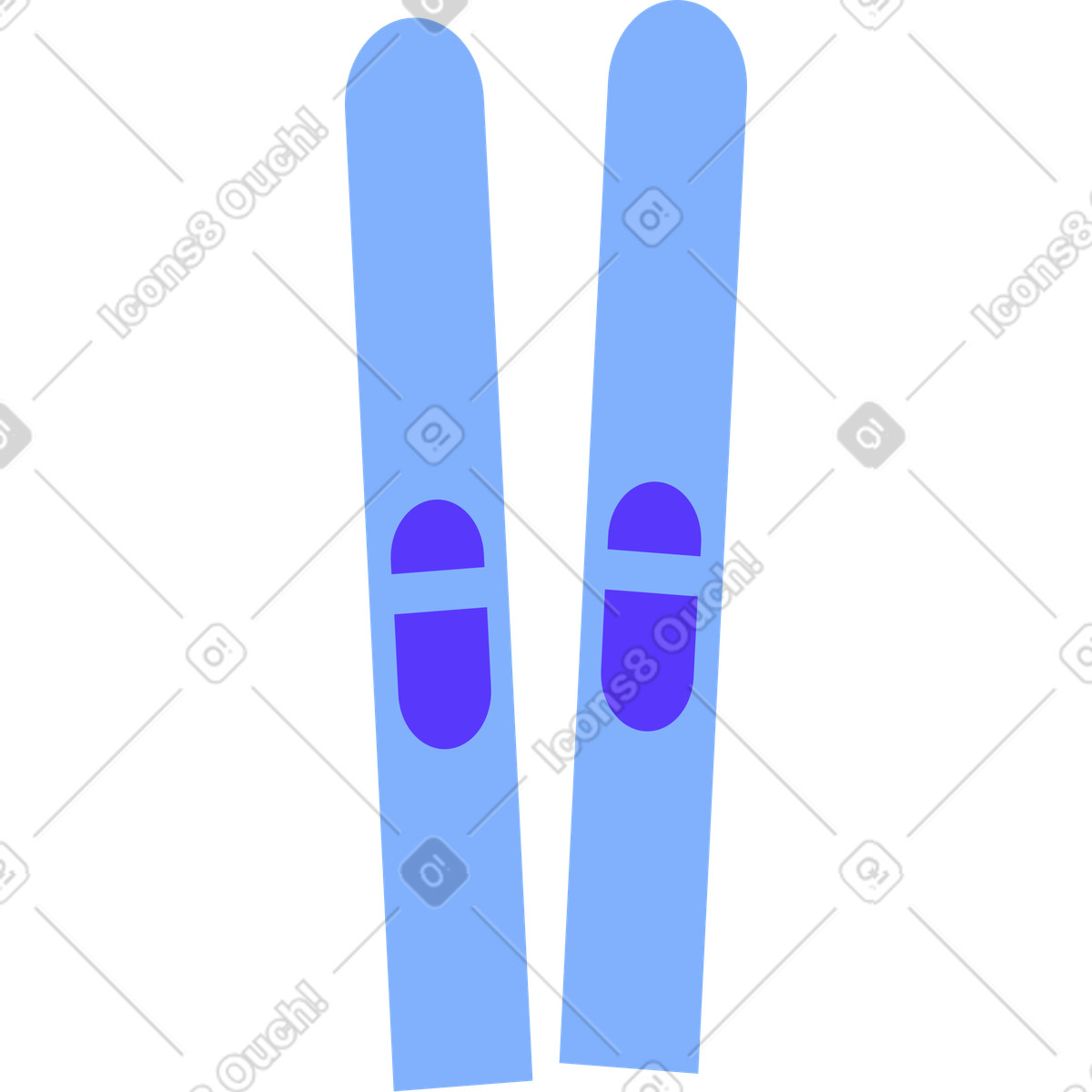 Ilustração de Esquiar em no estilo Pablita para baixar em PNG, SVG