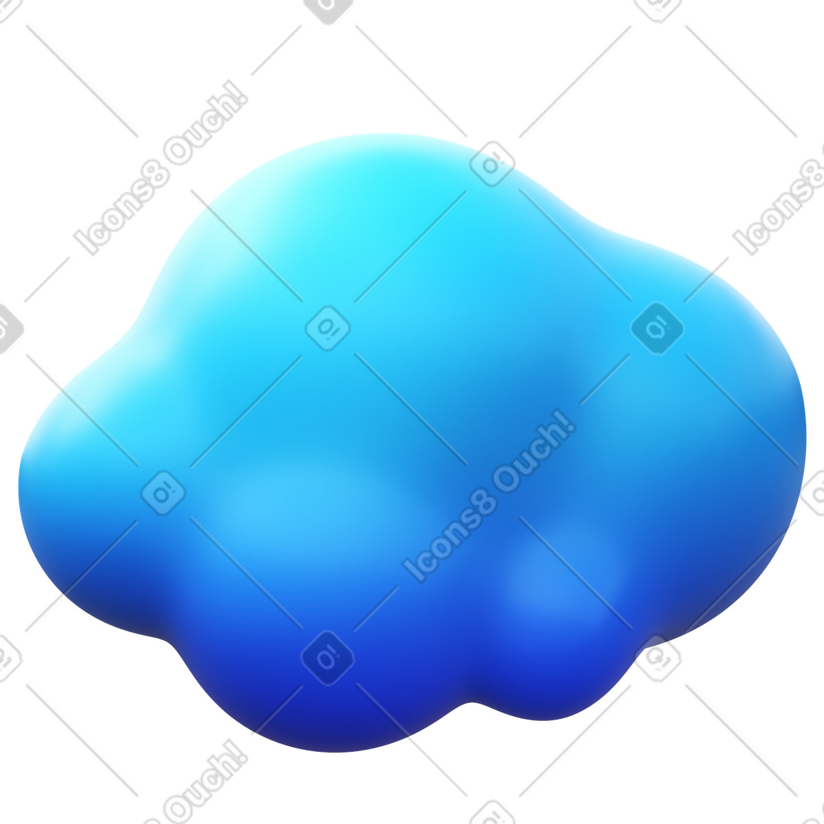 Cloud illustration in 3D Fluency style download in PNG, SVG
