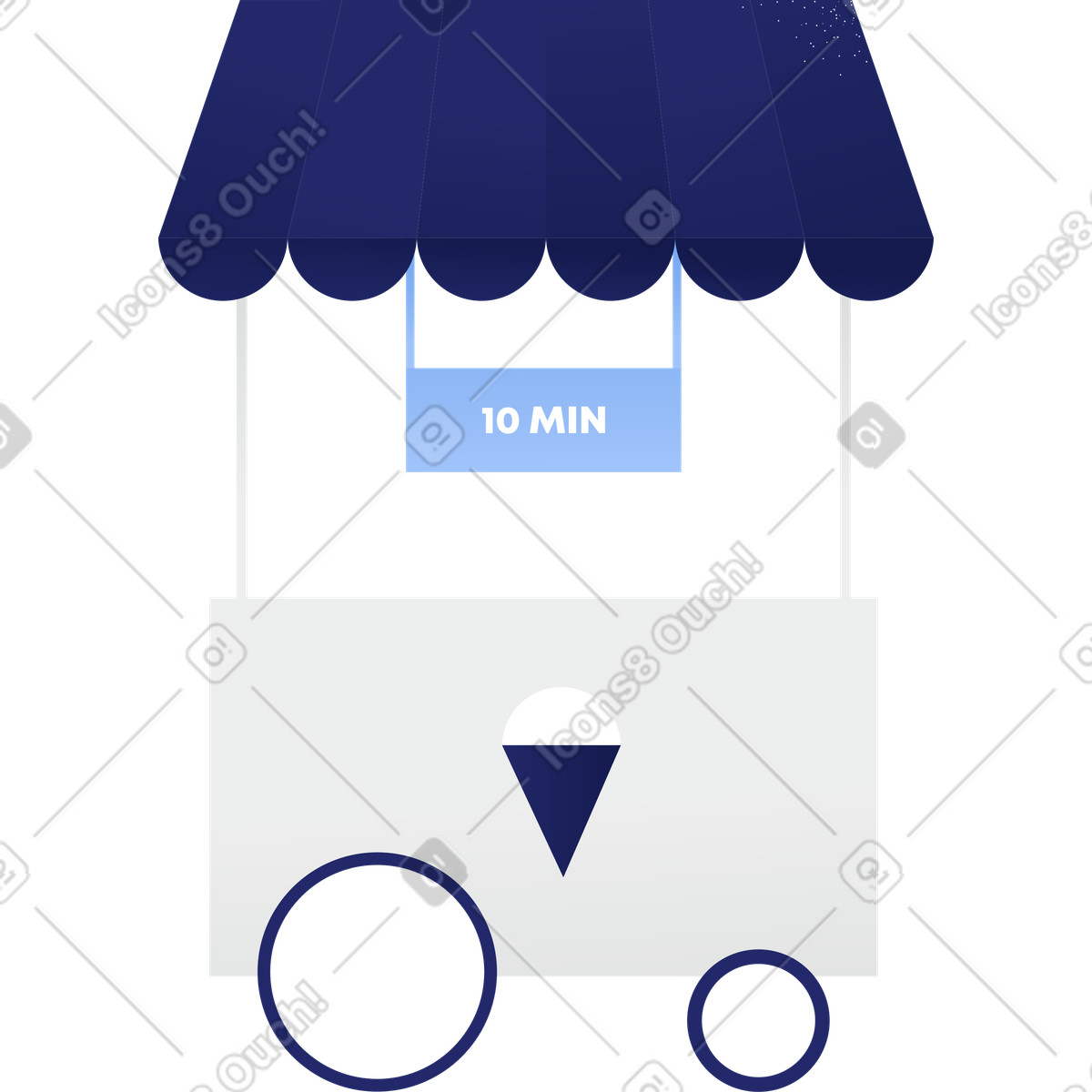 Ilustración Carro de helado en estilo Clip a descargar en PNG y SVG