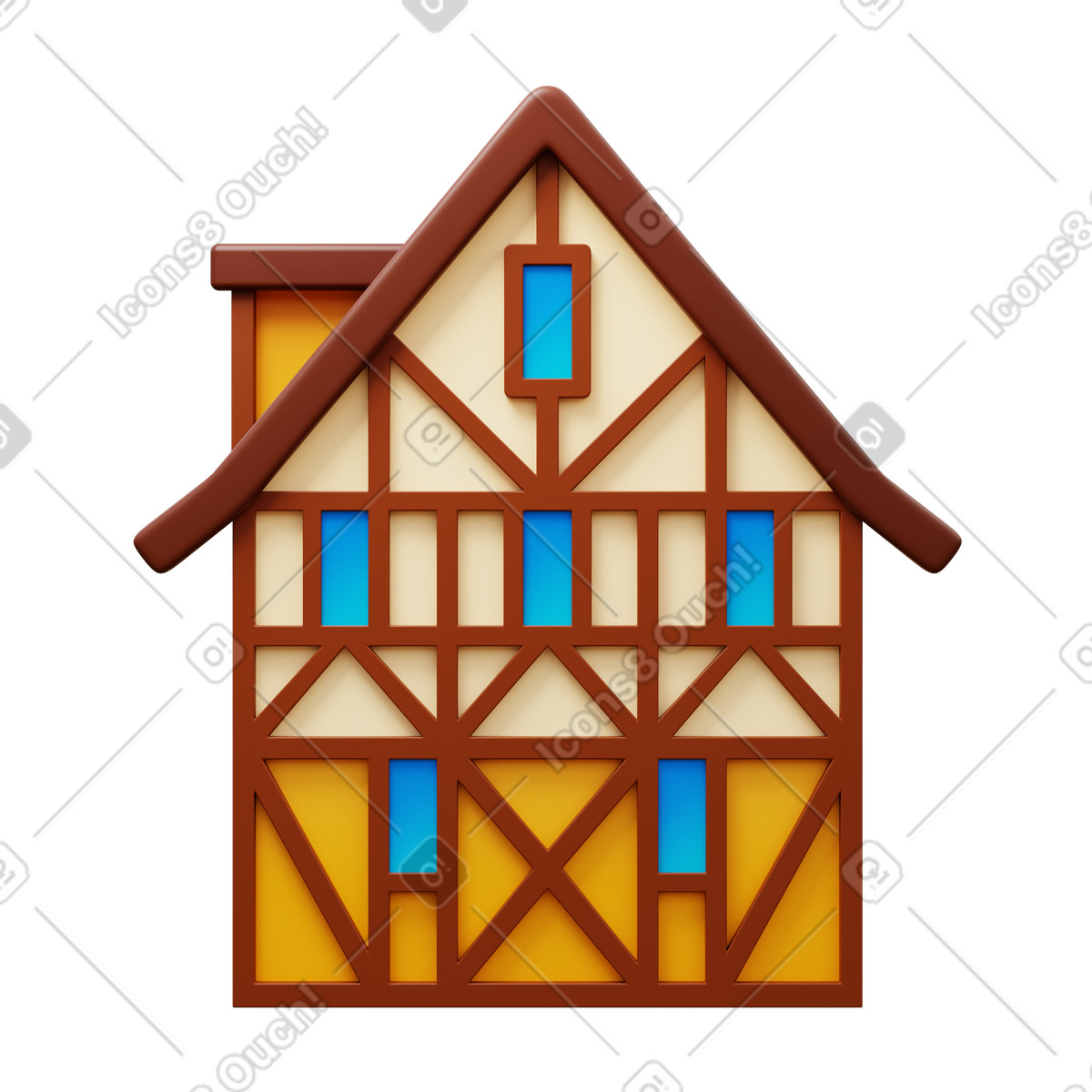 German house illustrazione in stile 3D Fluency scarica in PNG, SVG
