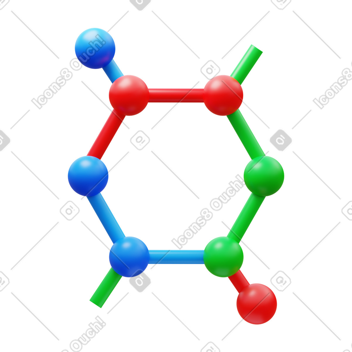 3D Fluency スタイルの Molecule のイラストをPNG、SVG形式でダウンロード