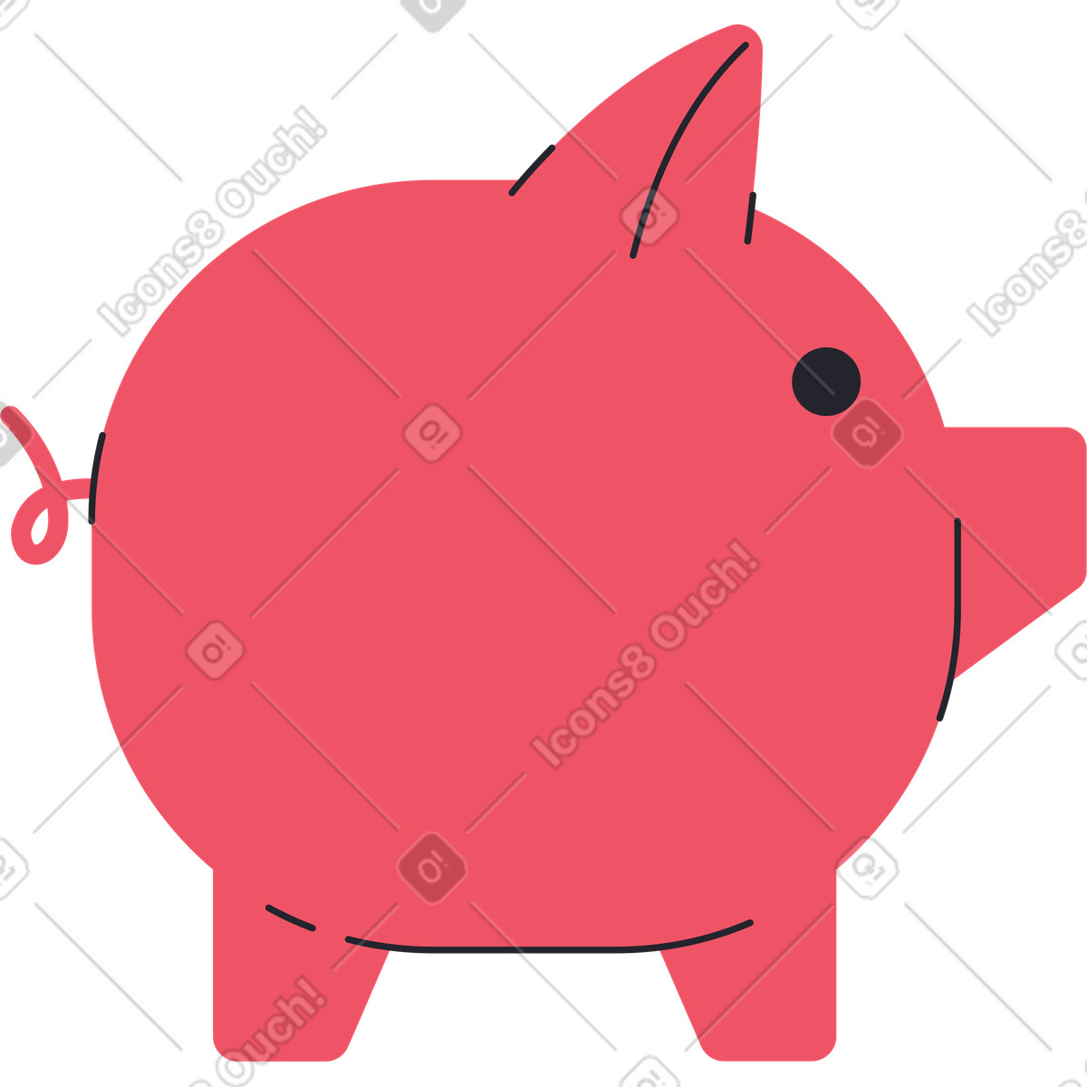 Ilustração de Cofrinho vermelho em no estilo Boba para baixar em PNG, SVG