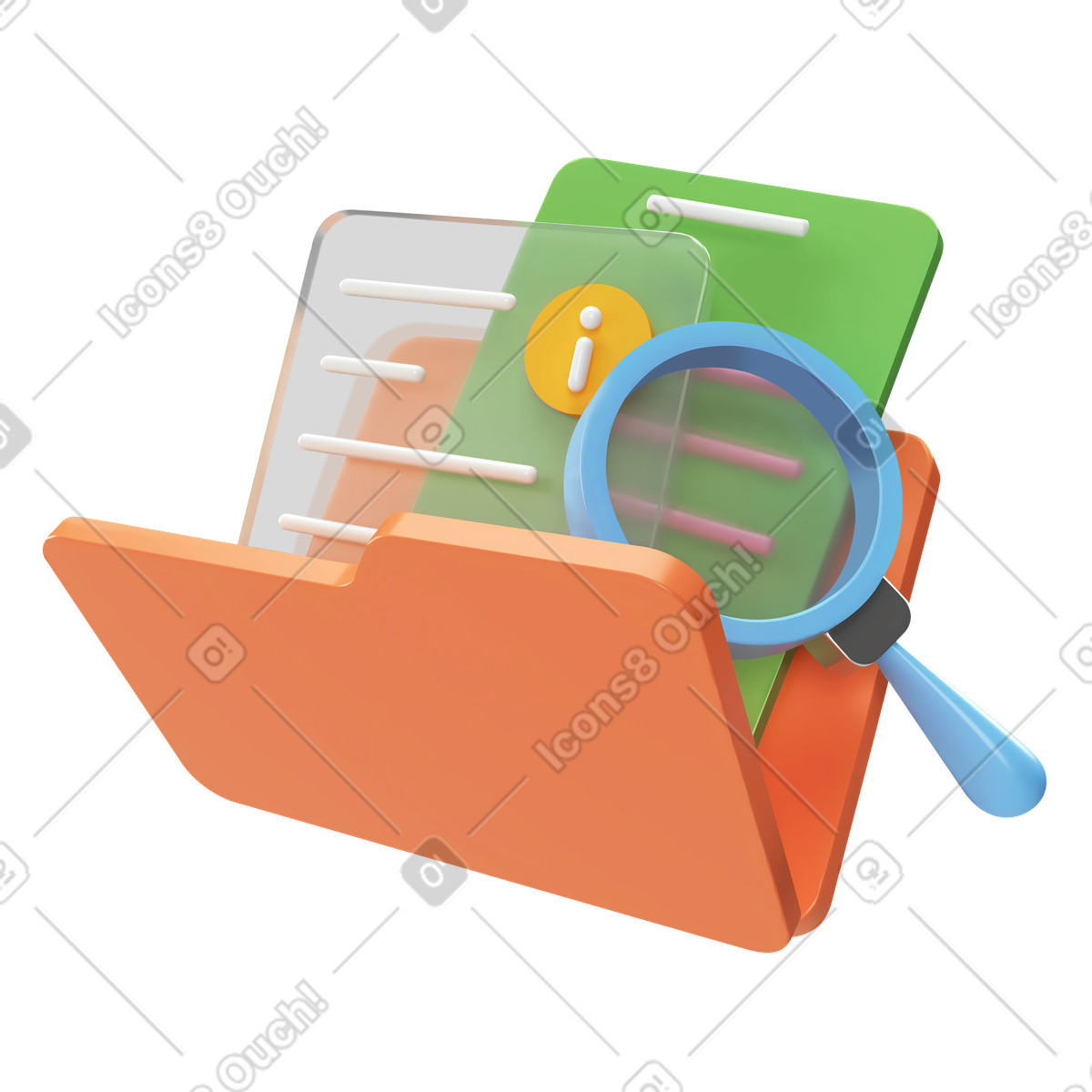 Searching for a document in a folder illustration in PNG, SVG