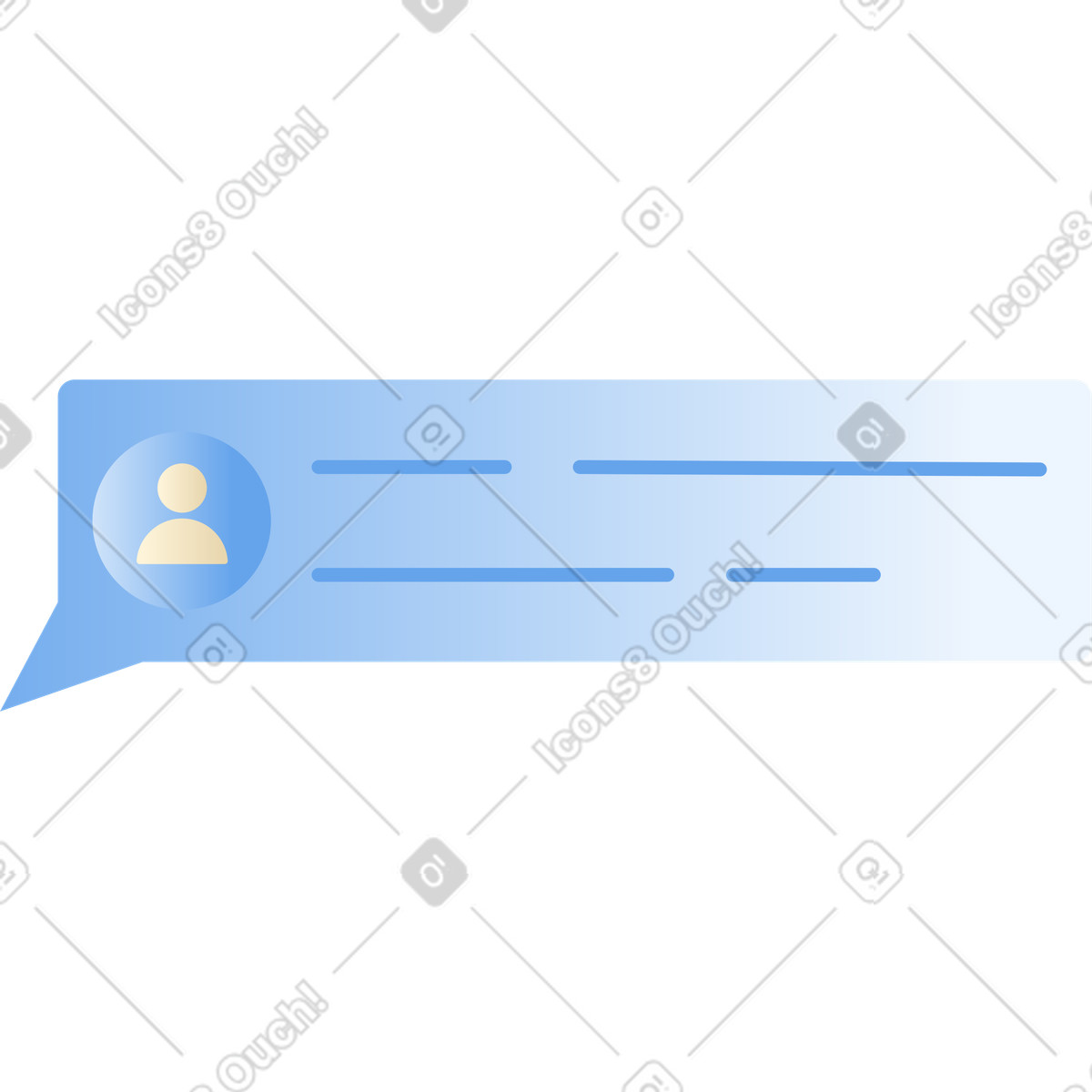 Incoming message in the dialog illustration Silky style download PNG, SVG