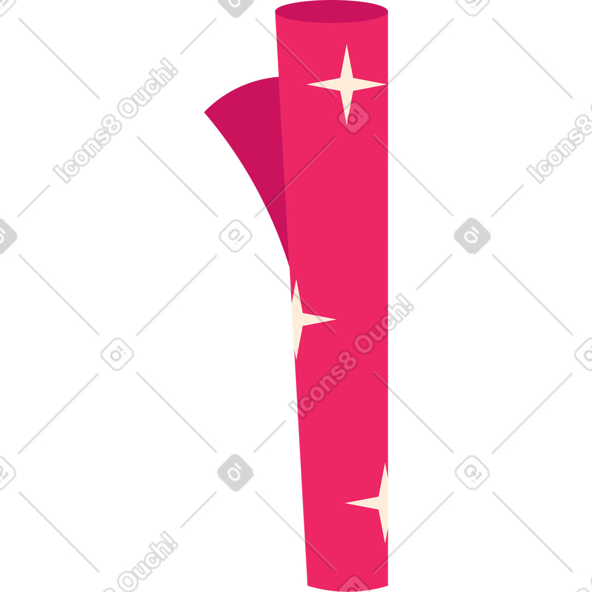 Dizzy 스타일의 Wrapping pink paper with stars 일러스트레이션 PNG, SVG 다운로드