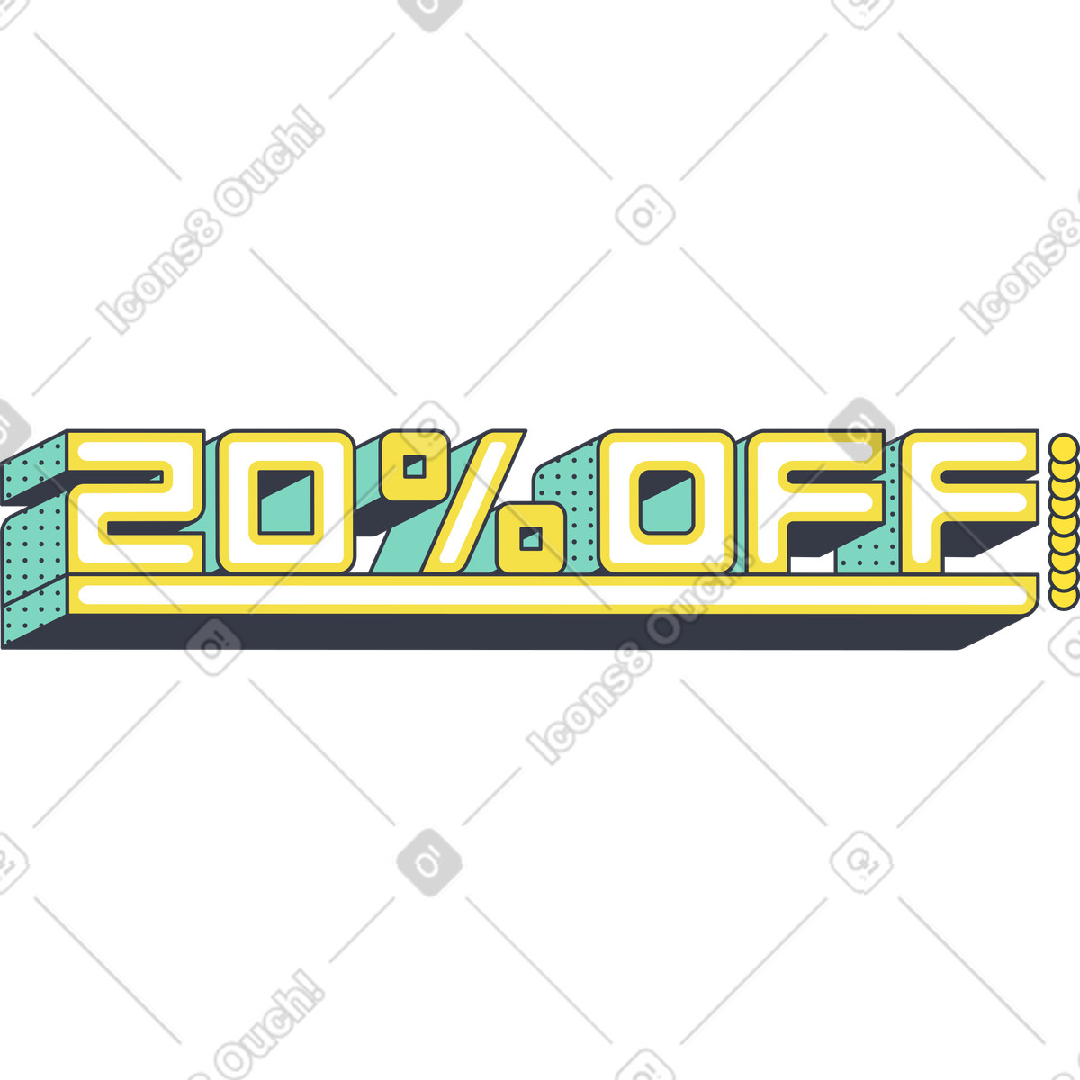Иллюстрация Twenty percent off в стиле Abstract — скачать в форматах PNG, SVG