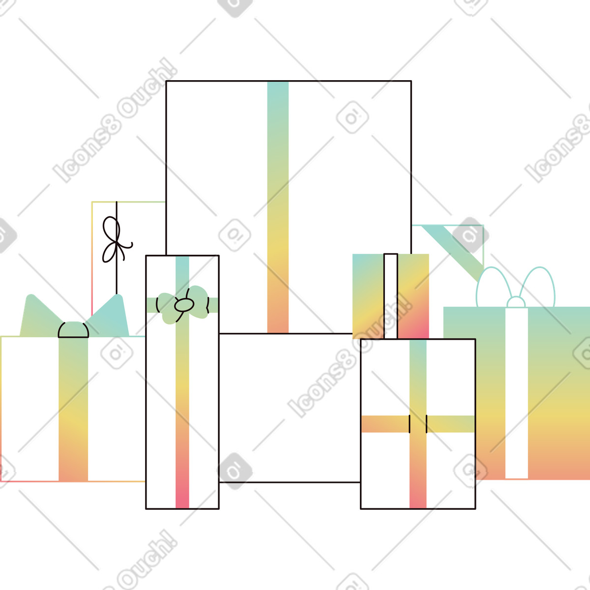 Delight スタイルの ギフトボックスの王座 のイラストをPNG、SVG形式でダウンロード