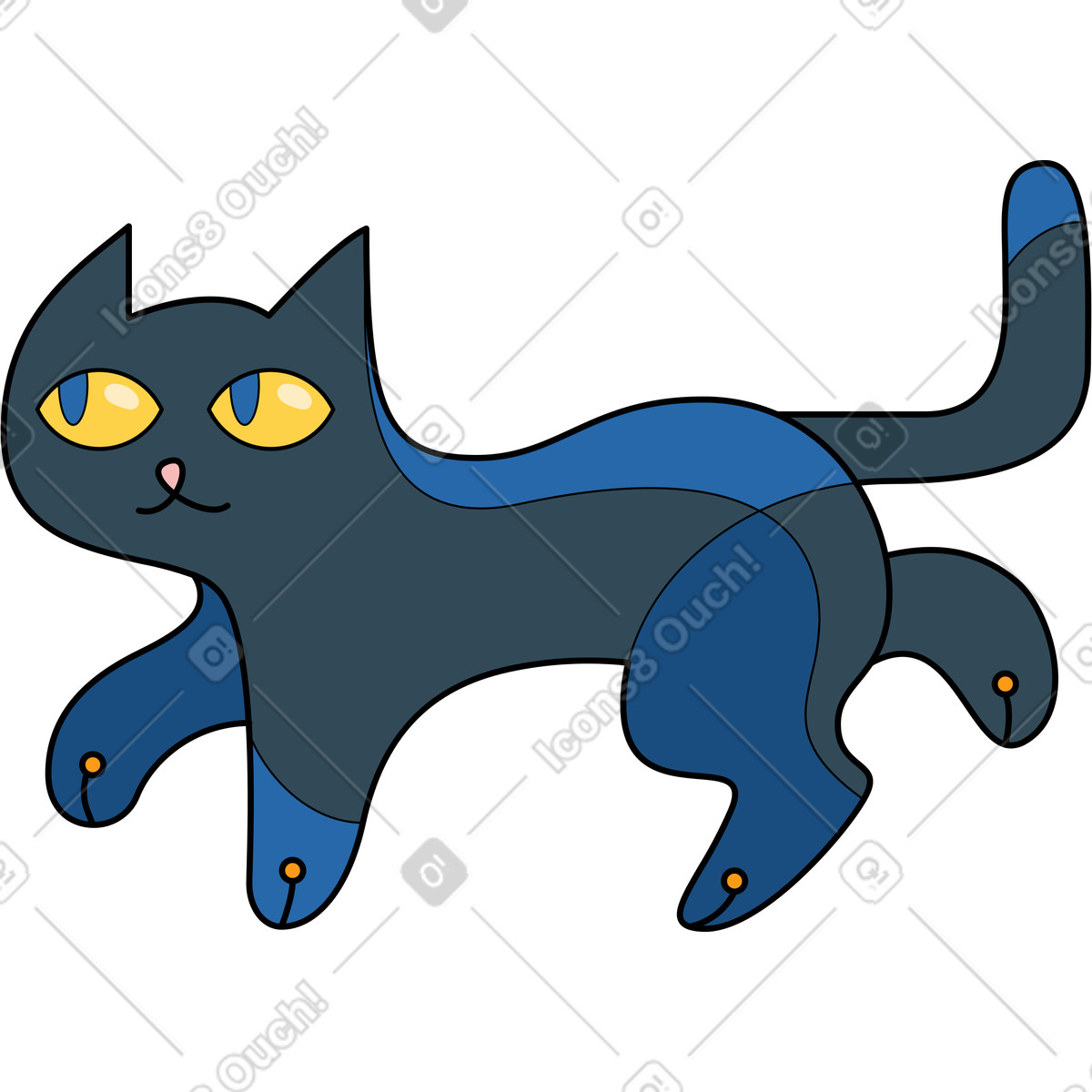 Иллюстрация Черная кошка в PNG и SVG