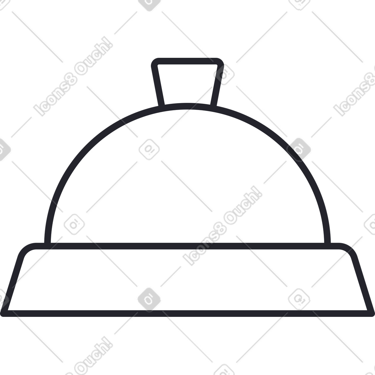 Campanello da scrivania lineare bianco illustrazione in stile Grapy scarica in PNG, SVG