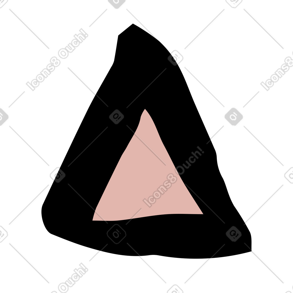 White pink triangle illustration in Scandi style download in PNG, SVG