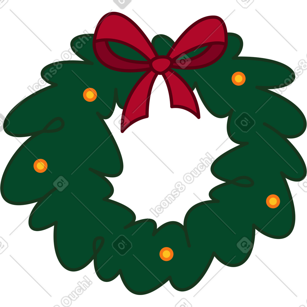 Ilustración Corona de navidad en estilo Santa Camp a descargar en PNG y SVG
