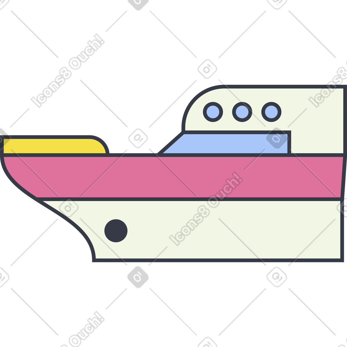 Ship illustration in Abstract style download in PNG, SVG