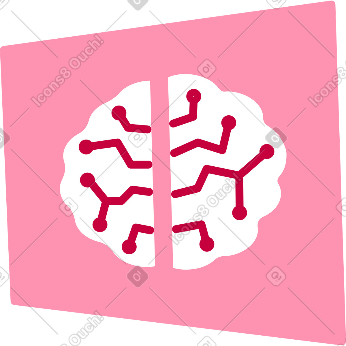 Ai brain in the window illustration in PNG, SVG