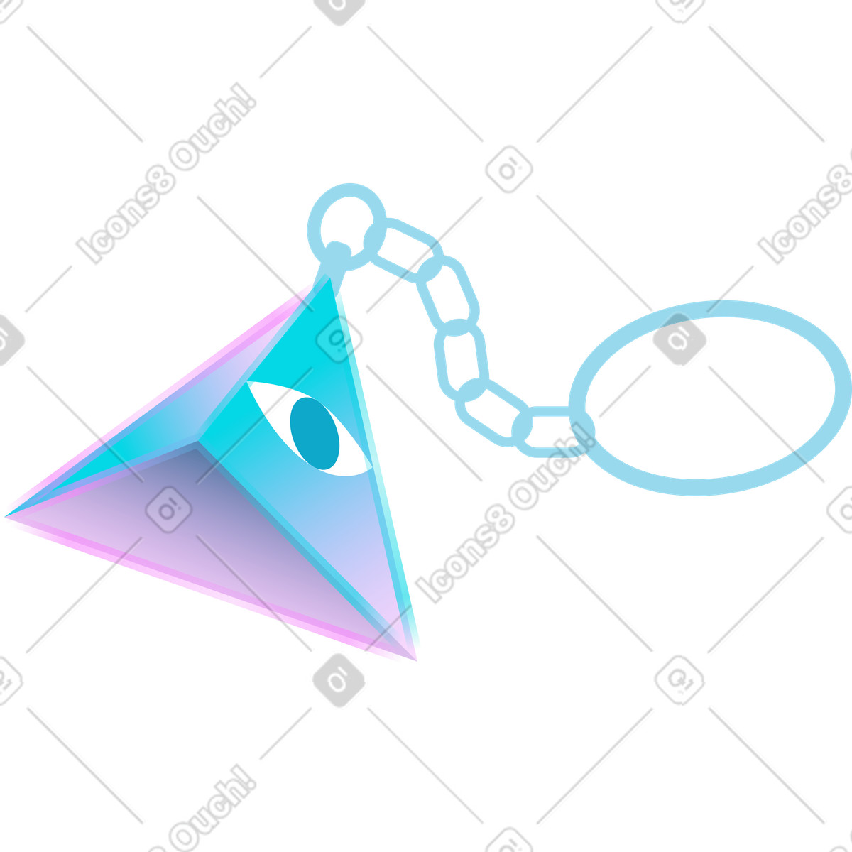 Branded keychain illustration in Neon style download in PNG, SVG