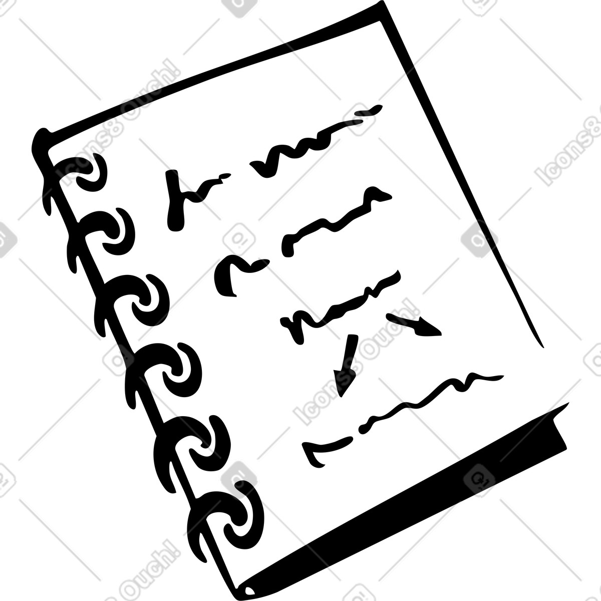 Ilustração de Caderno com anotações em no estilo Line para baixar em PNG, SVG