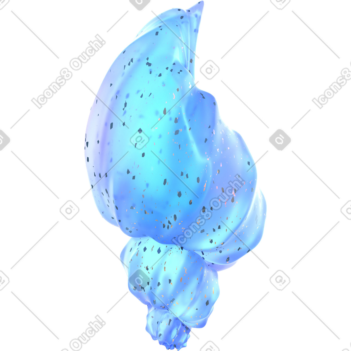 Shell animated illustration in 3D Glassy style download in GIF, Lottie (JSON), AE