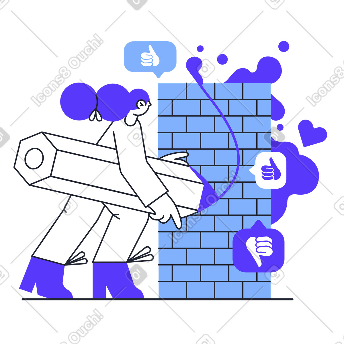 Pagina dei social media illustrazione in stile Pablita scarica in PNG, SVG