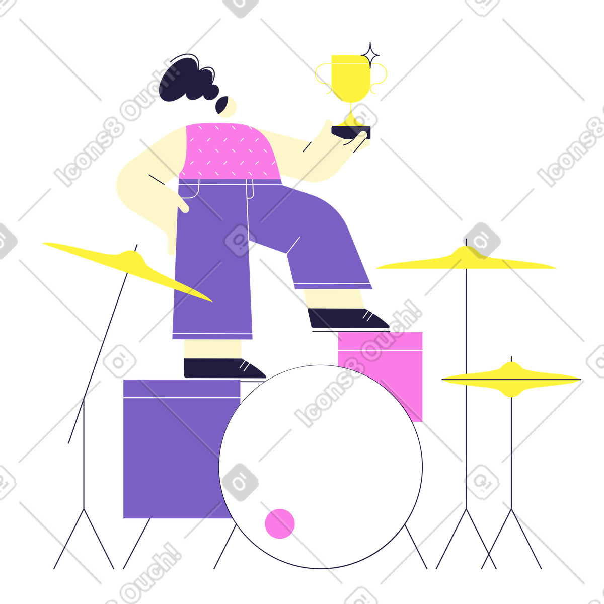 Mellow 스타일의 콘테스트 우승 일러스트레이션 PNG, SVG 다운로드