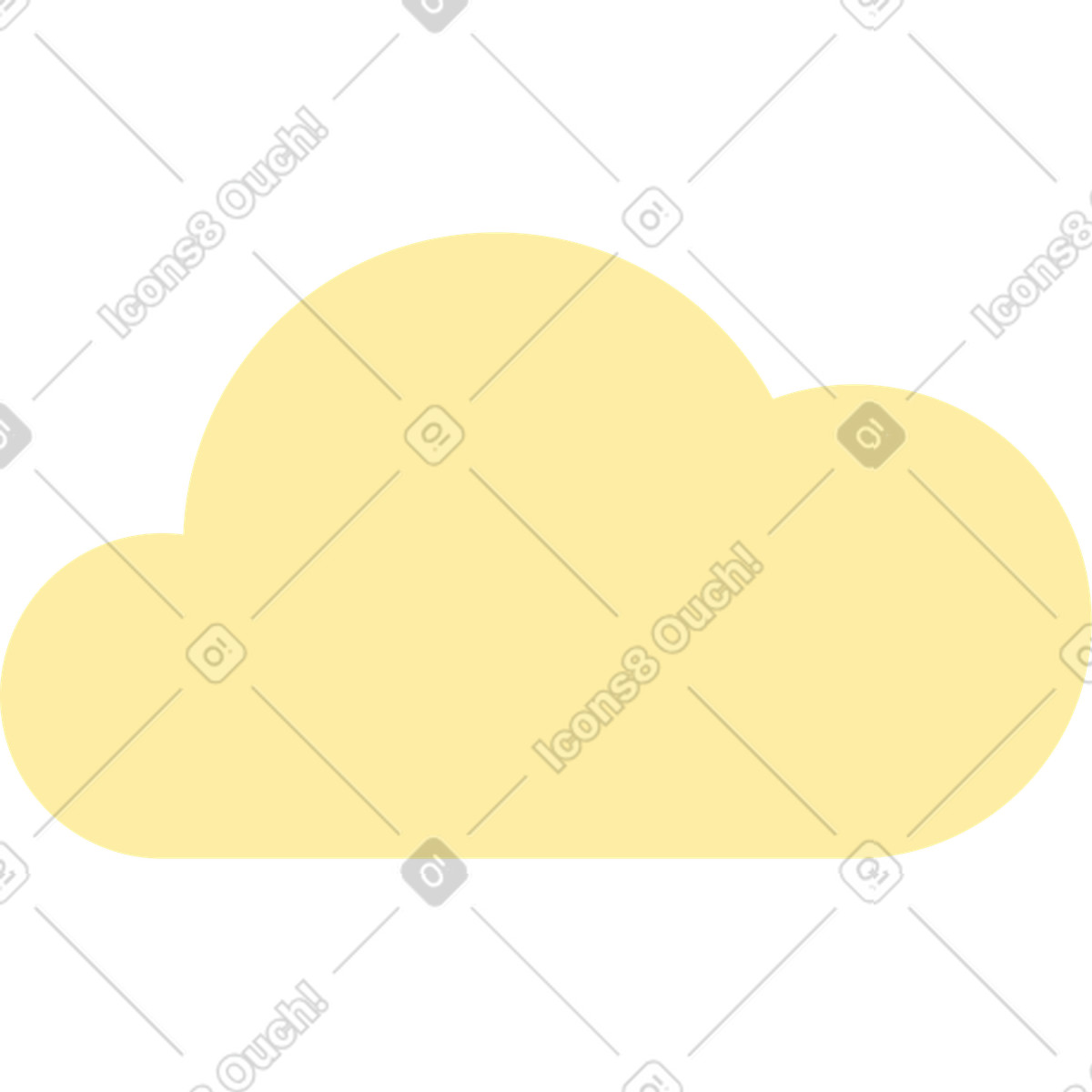 Illustration animée Yellow cloud dans le style Polar à télécharger aux formats GIF, Lottie (JSON), AE