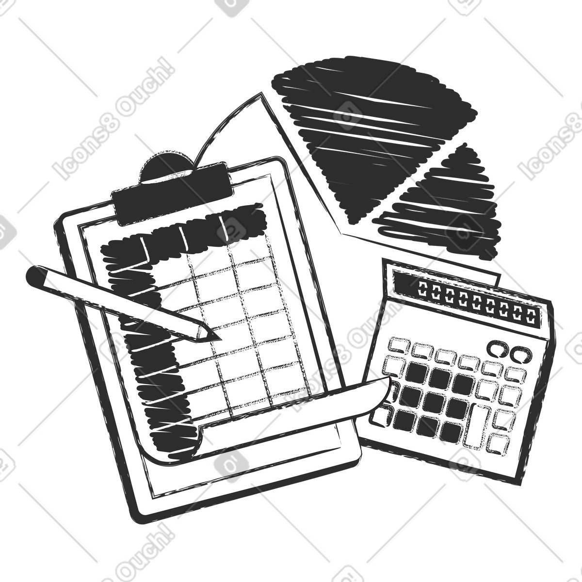 Иллюстрация Tools for data analysis, Business reporting and analytics в стиле Graphite — скачать в форматах PNG, SVG