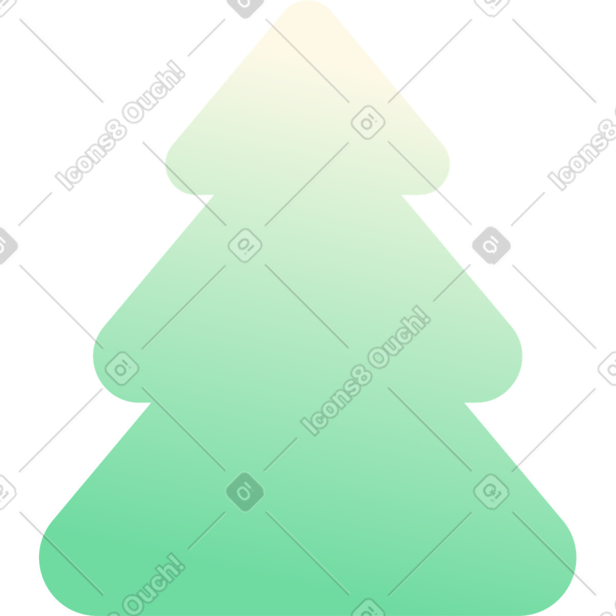Christmas tree with a gradient illustration in Beam style download in PNG, SVG