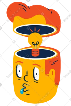 Man getting an idea in his head PNG, SVG