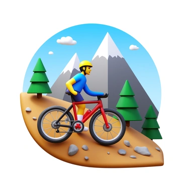 A cyclist pushing their bike uphill on a rugged mountain trail.