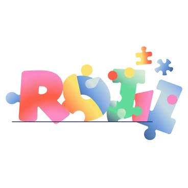 A collection of colorful puzzle pieces is scattered across a white surface. Each puzzle piece is uniquely shaped and features vibrant colors such as red, blue, green, and yellow. In the center, several of these pieces are interlocking to form the letters "R," "O," and "I." The pieces are arranged so that they clearly spell out the word, with distinct gaps around the edges. A few of the puzzle pieces are slightly raised, creating a dynamic three-dimensional effect. There are some additional loose puzzle pieces nearby, hinting at the process of assembling the word.