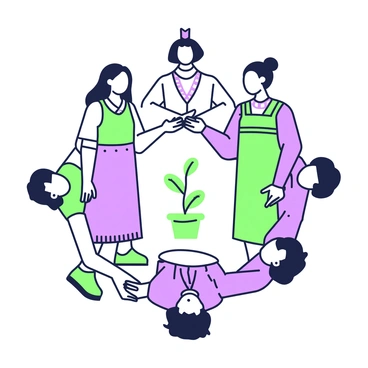 A diverse group of people joining hands in a circle, forming a symbol of unity and support