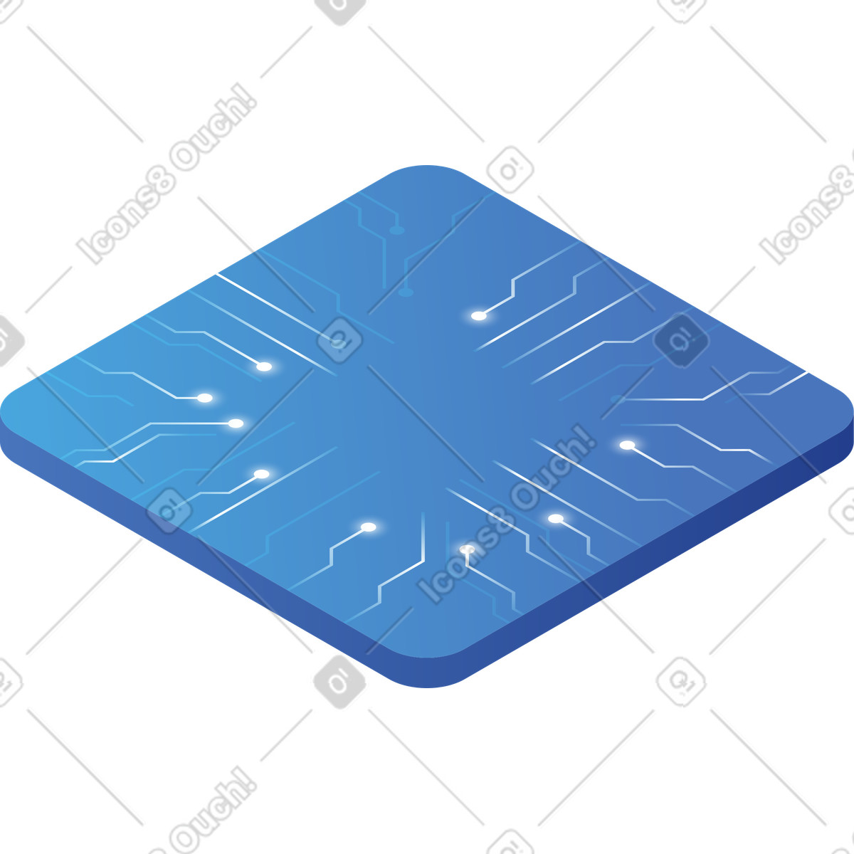 Piattaforma con linee di circuito illustrazione in stile Quantum scarica in PNG, SVG
