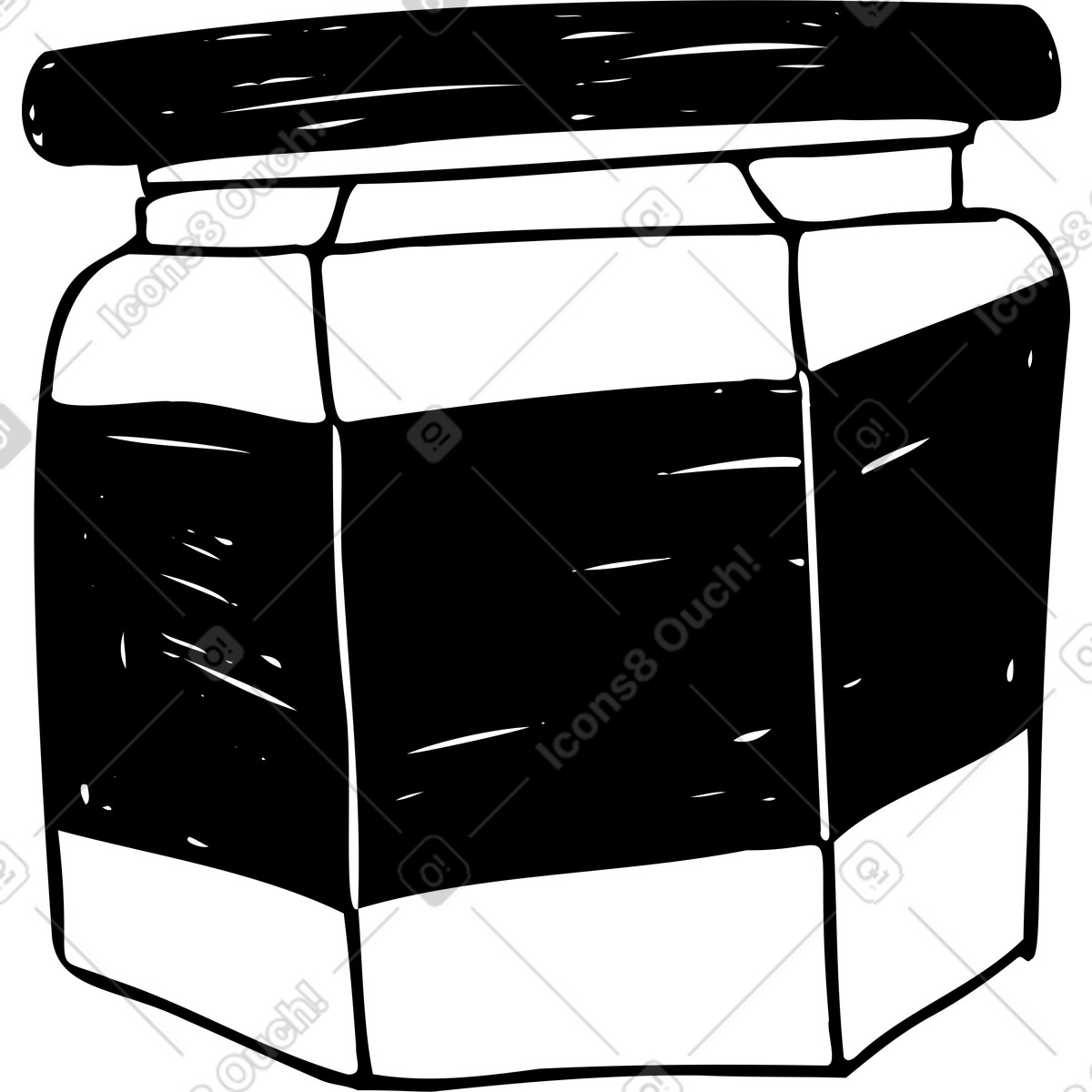 Glass jar with edges illustration in Marks style download in PNG, SVG