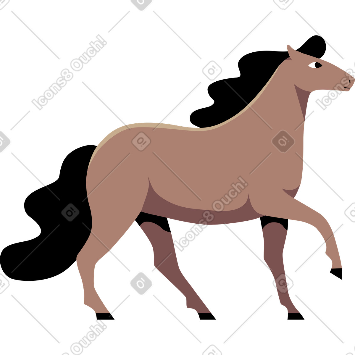Ilustração de Cavalo em no estilo Jaconda para baixar em PNG, SVG