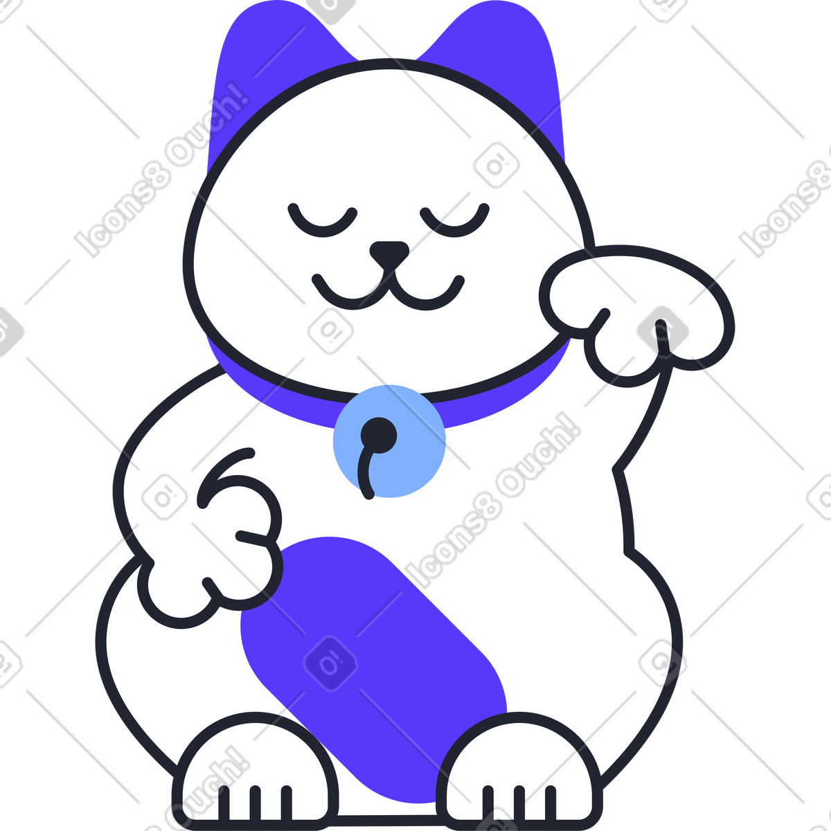 Maneki neko illustrazione in stile Pablita scarica in PNG, SVG